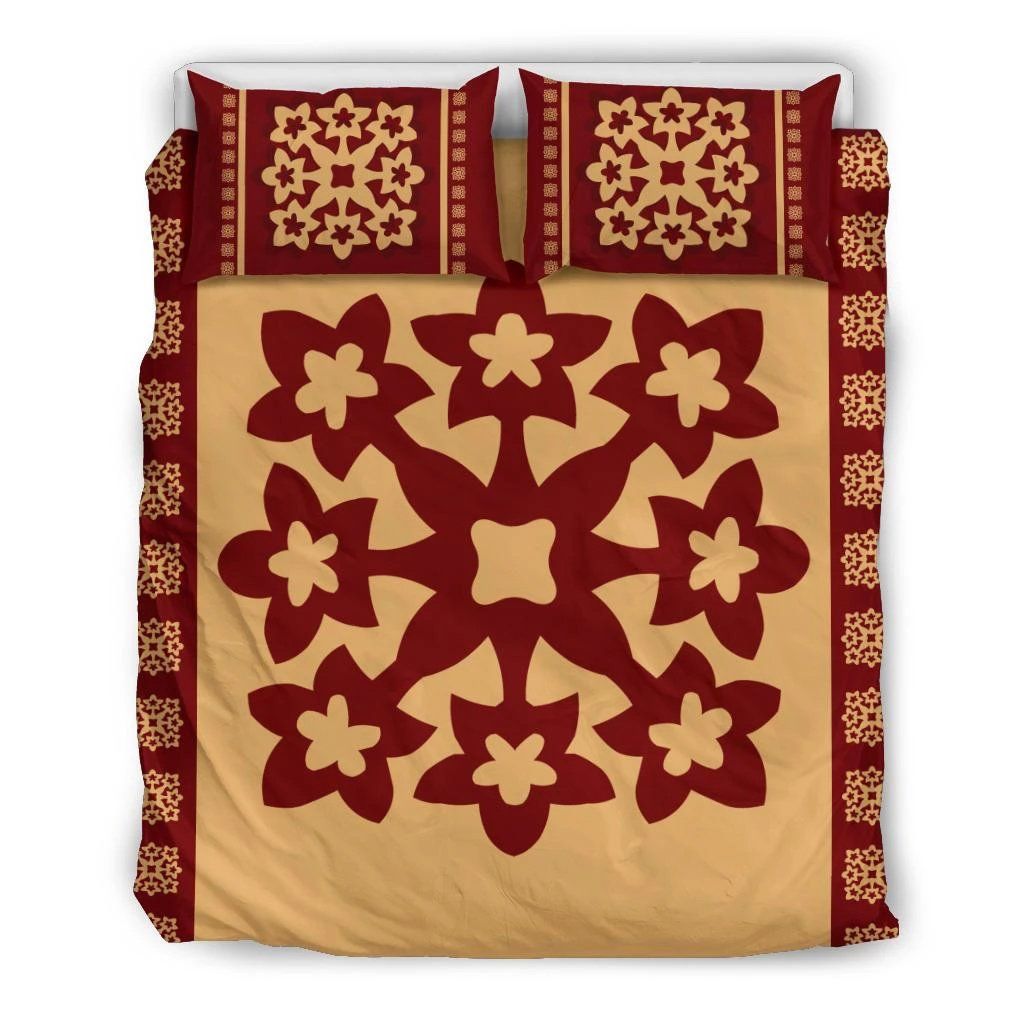 Hawaiian Quilt Pattern Plumeria Nice Bedding Set