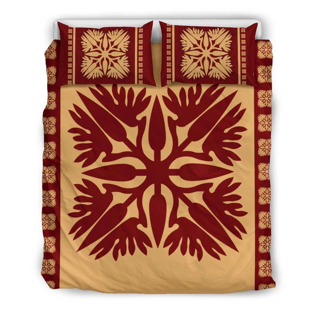 Hawaiian Quilt Pattern Strelitzia Flower Equip Bedding Set