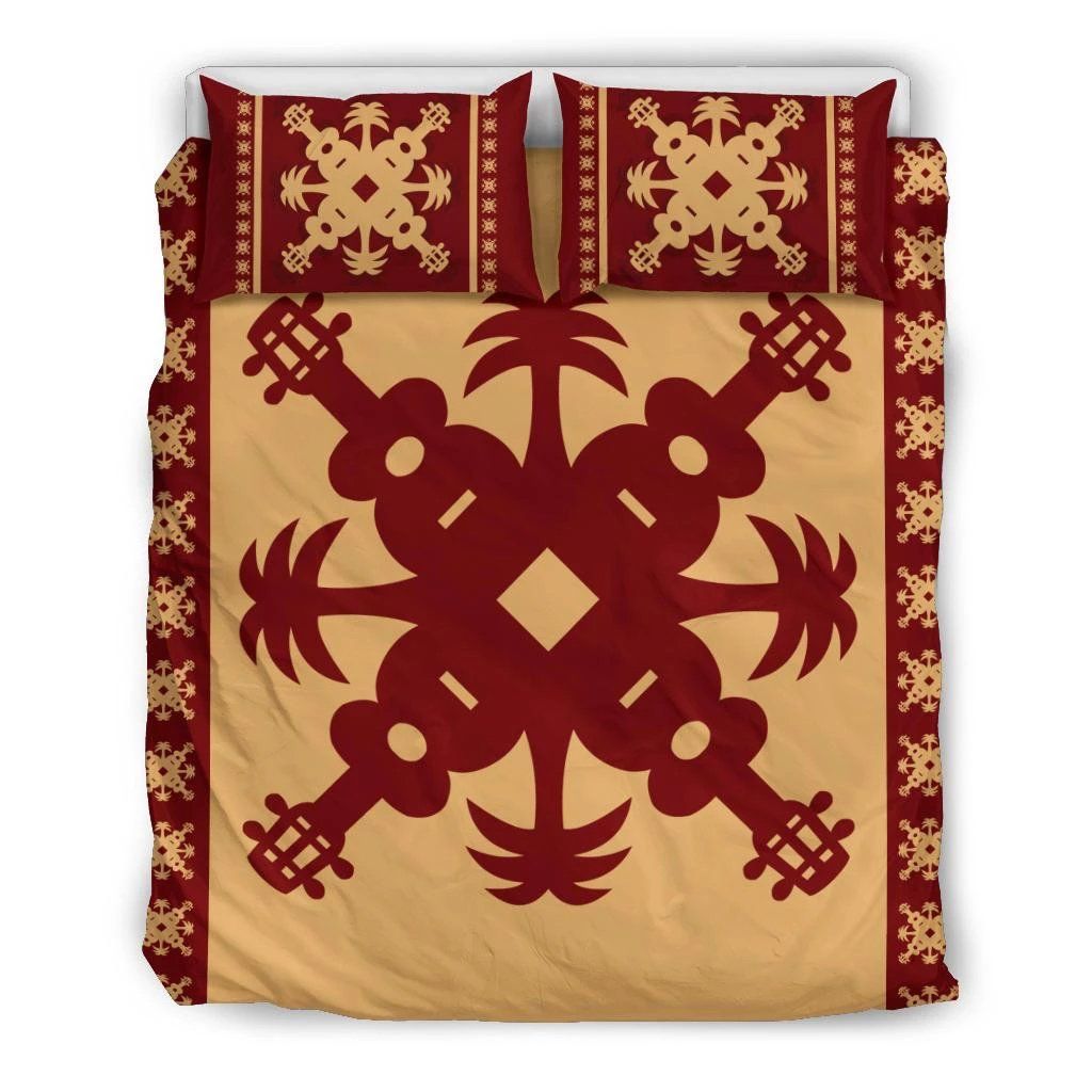 Hawaiian Quilt Pattern Ukulele Coconut Tree Bedding Set