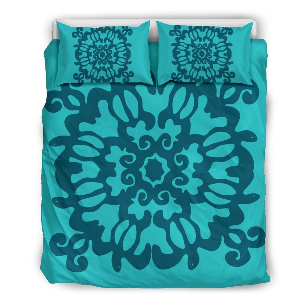 Hawaiian Quilt Turtle Pattern New Blue Bedding Set