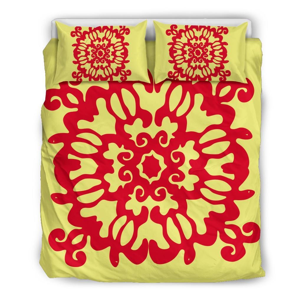 Hawaiian Quilt Turtle Pattern New Yellow Bedding Set