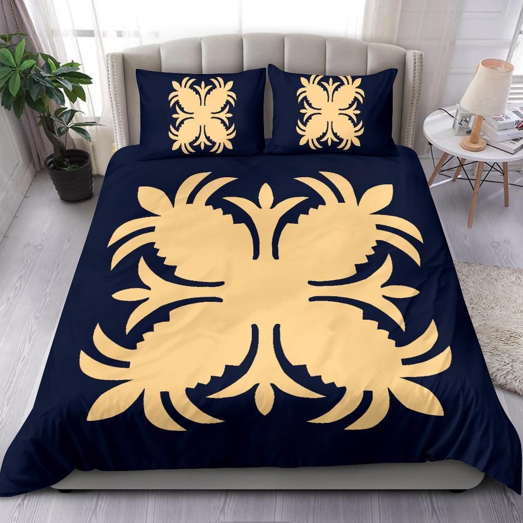 Hawaiian Royal Pattern Indigo Style Bedding Set