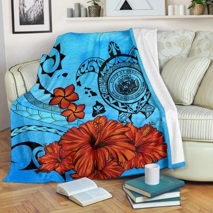 Hawaiian Sea Turtle Sherpa Fleece Blanket