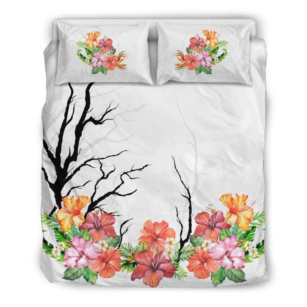 Hawaiian Tropical Colorful Hibiscus Bedding Set