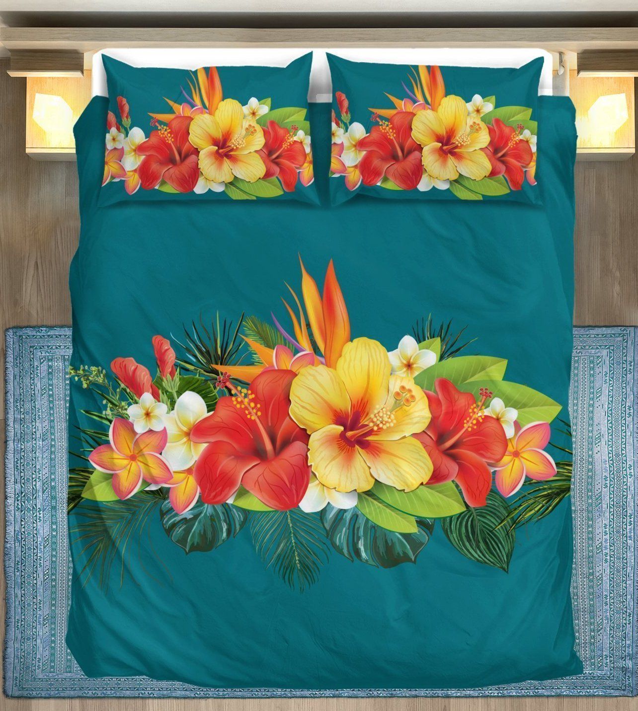 Hawaiian Tropical Flower Hibiscus Bedding Set