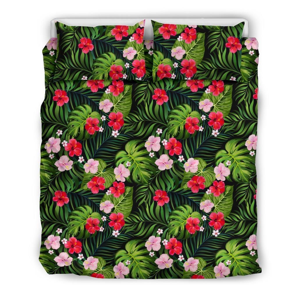 Hawaiian Tropical Hibiscus Flower Mix Polynesian Bedding Set