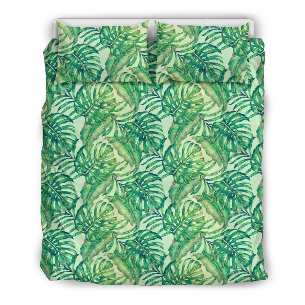 Hawaiian Tropical Leaves Jungle Monstera Leaf Polynesian Bedding Set