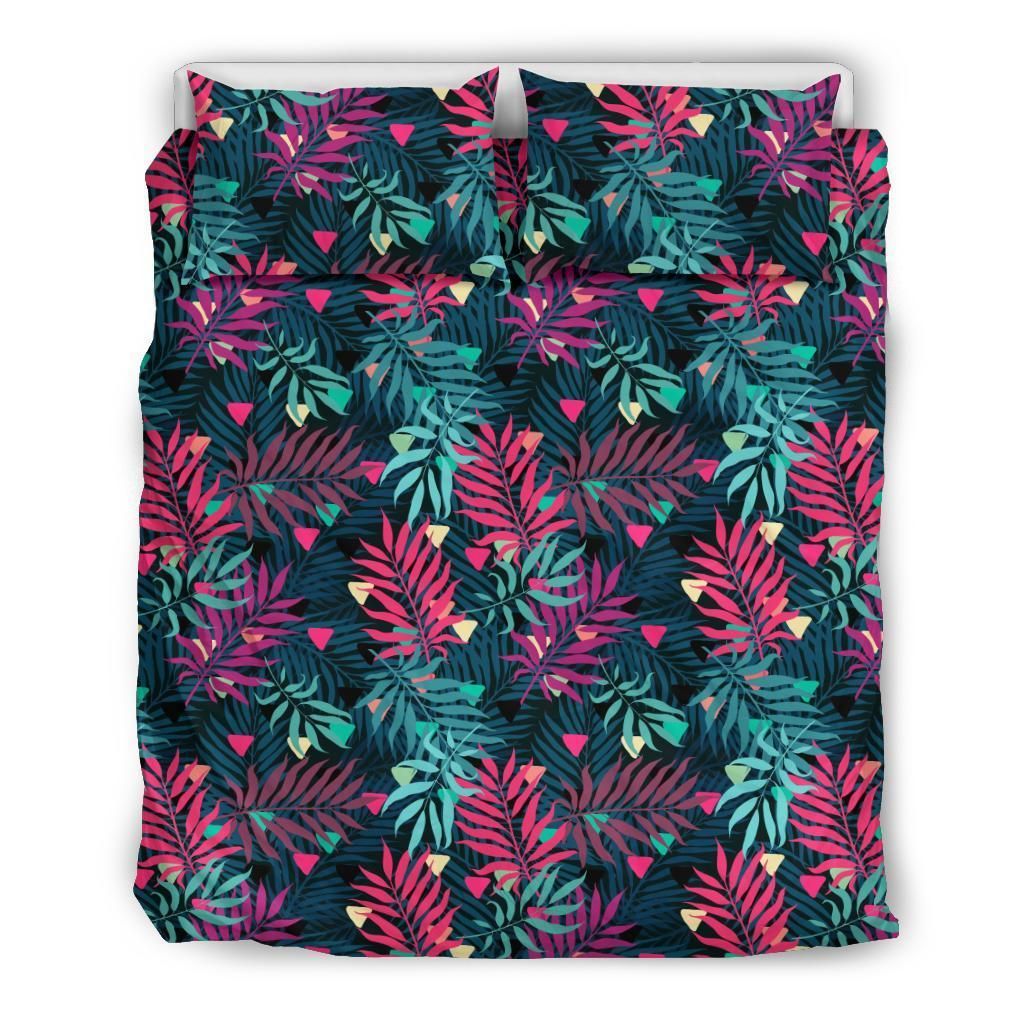 Hawaiian Tropical Palm Leaves Pattern Polynesian Bedding Set