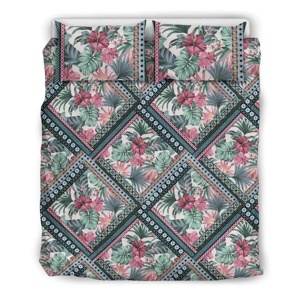 Hawaiian Tropical Strelitzia Hibiscus Pattern Bedding Set