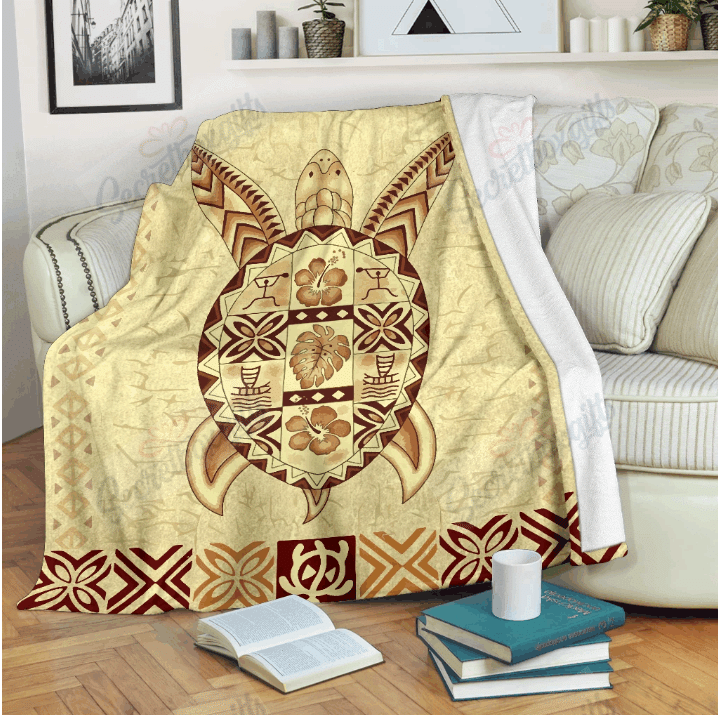 Hawaiian Turtle Fleece Blanket