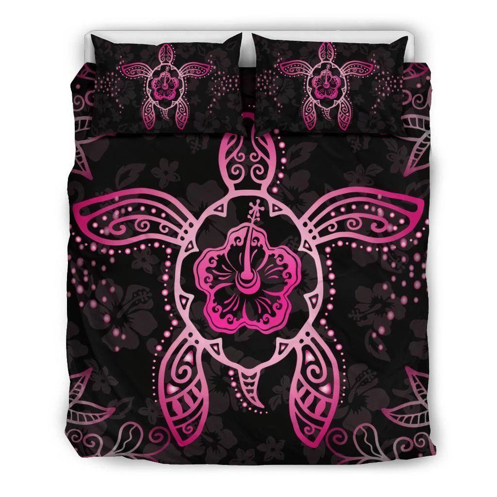 Hawaiian Turtle Hibiscus Pink Bedding Set