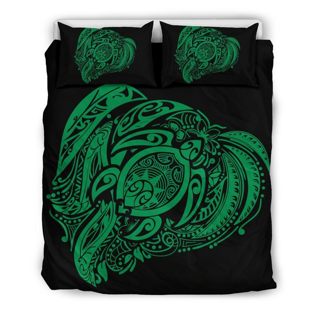 Hawaiian Turtle Hibiscus Polynesian Simple Yellow Bedding Set