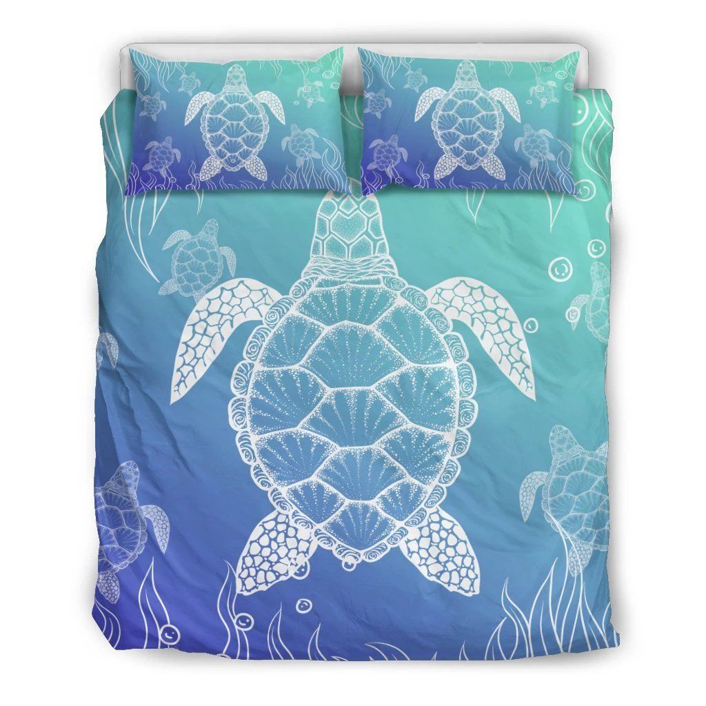 Hawaiian Turtle In The Sea Polynesian Bedding Set