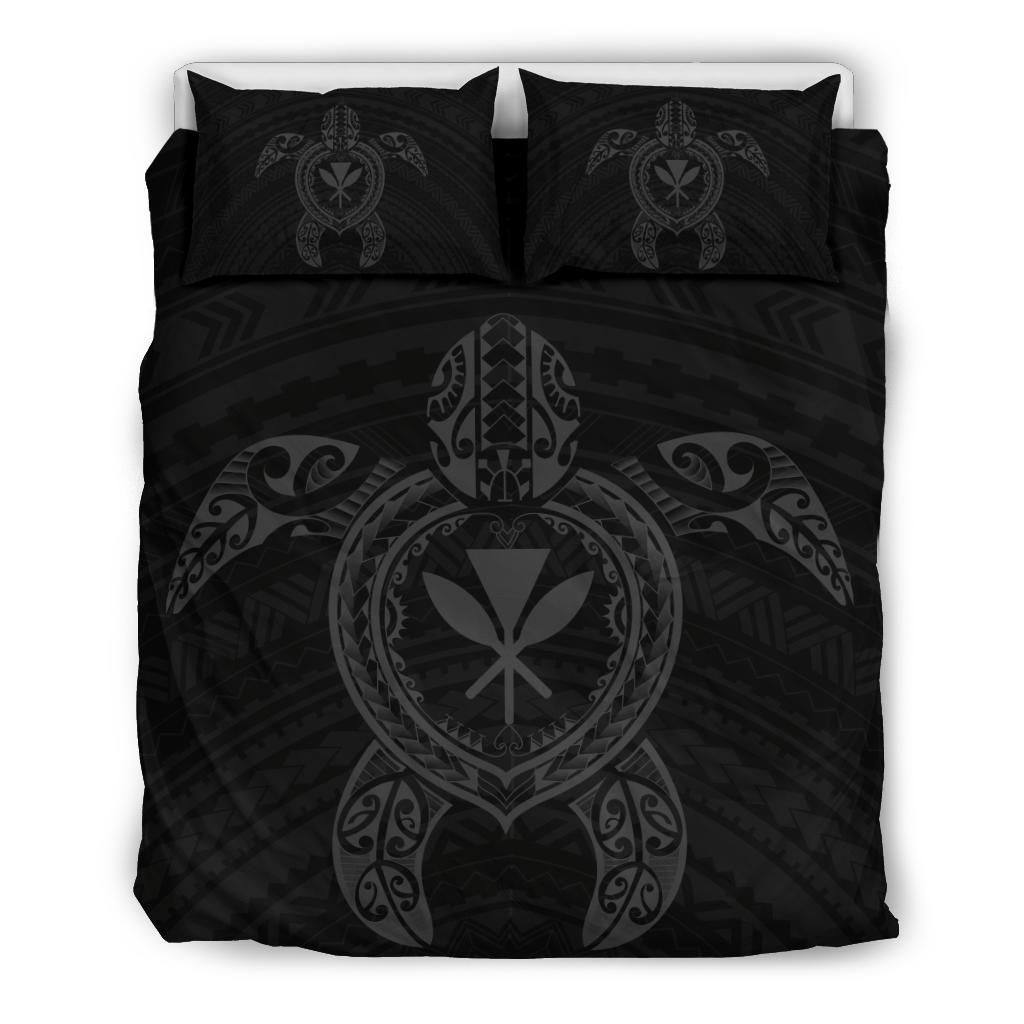Hawaiian Turtle Kanaka Polynesian Grey Bedding Set