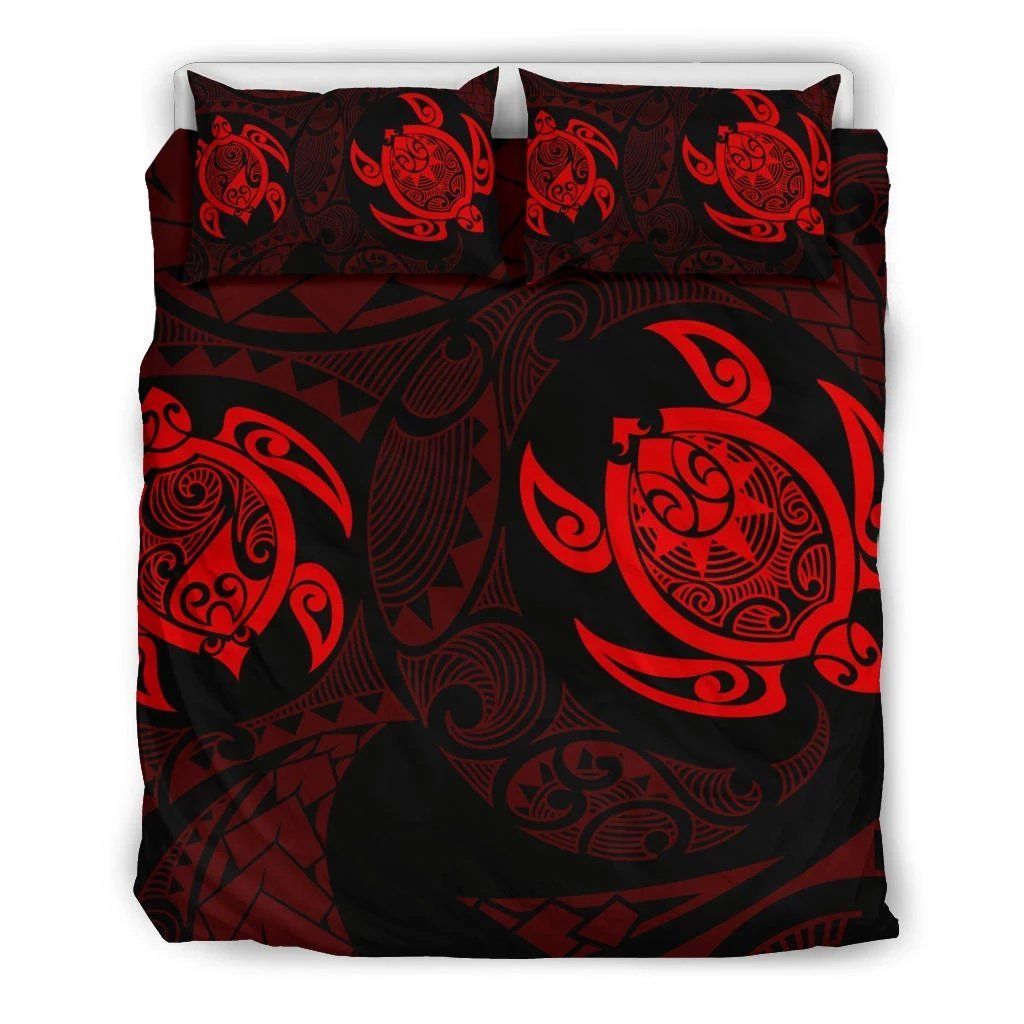 Hawaiian Turtle Polynesian Red Bedding Set