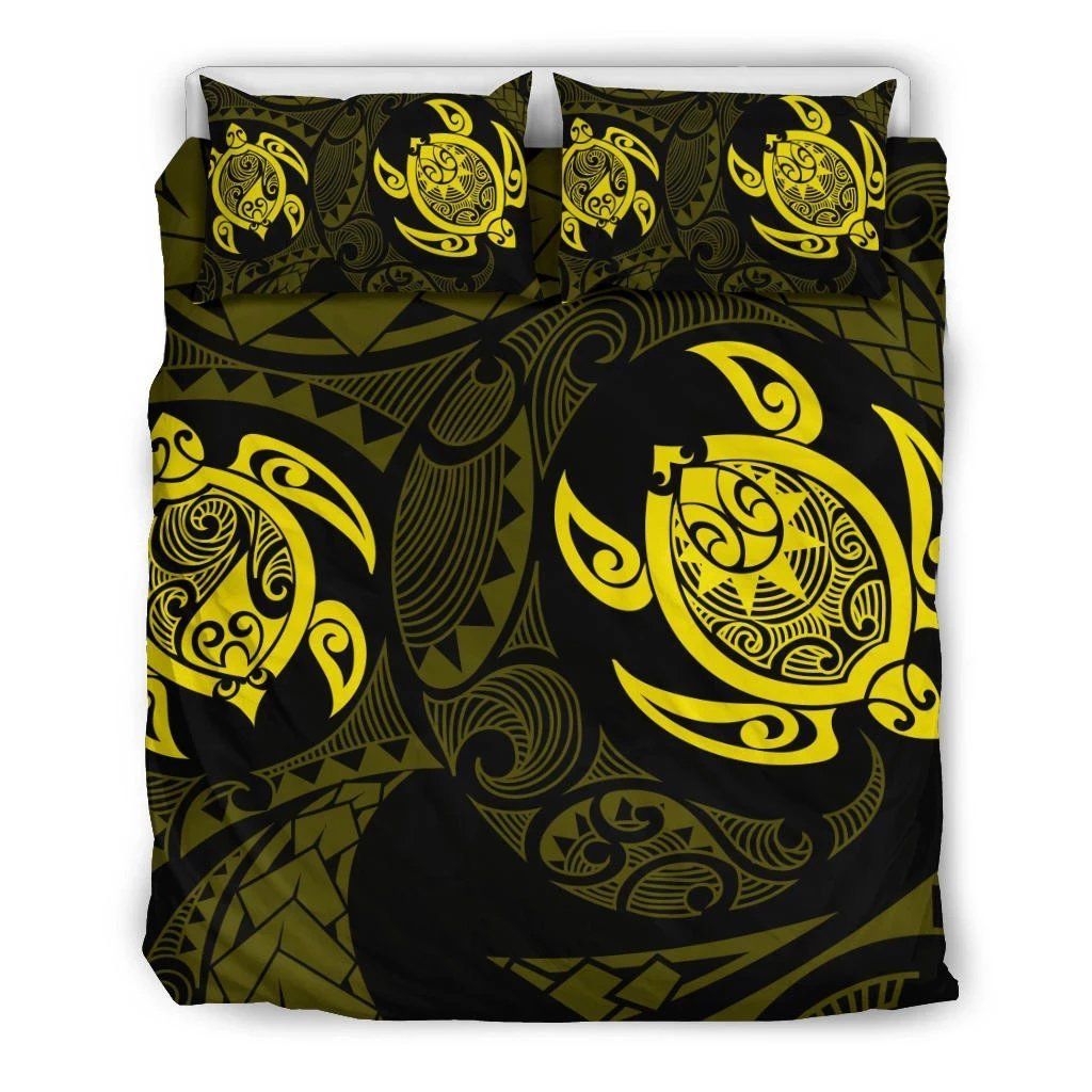 Hawaiian Turtle Polynesian Yellow Bedding Set