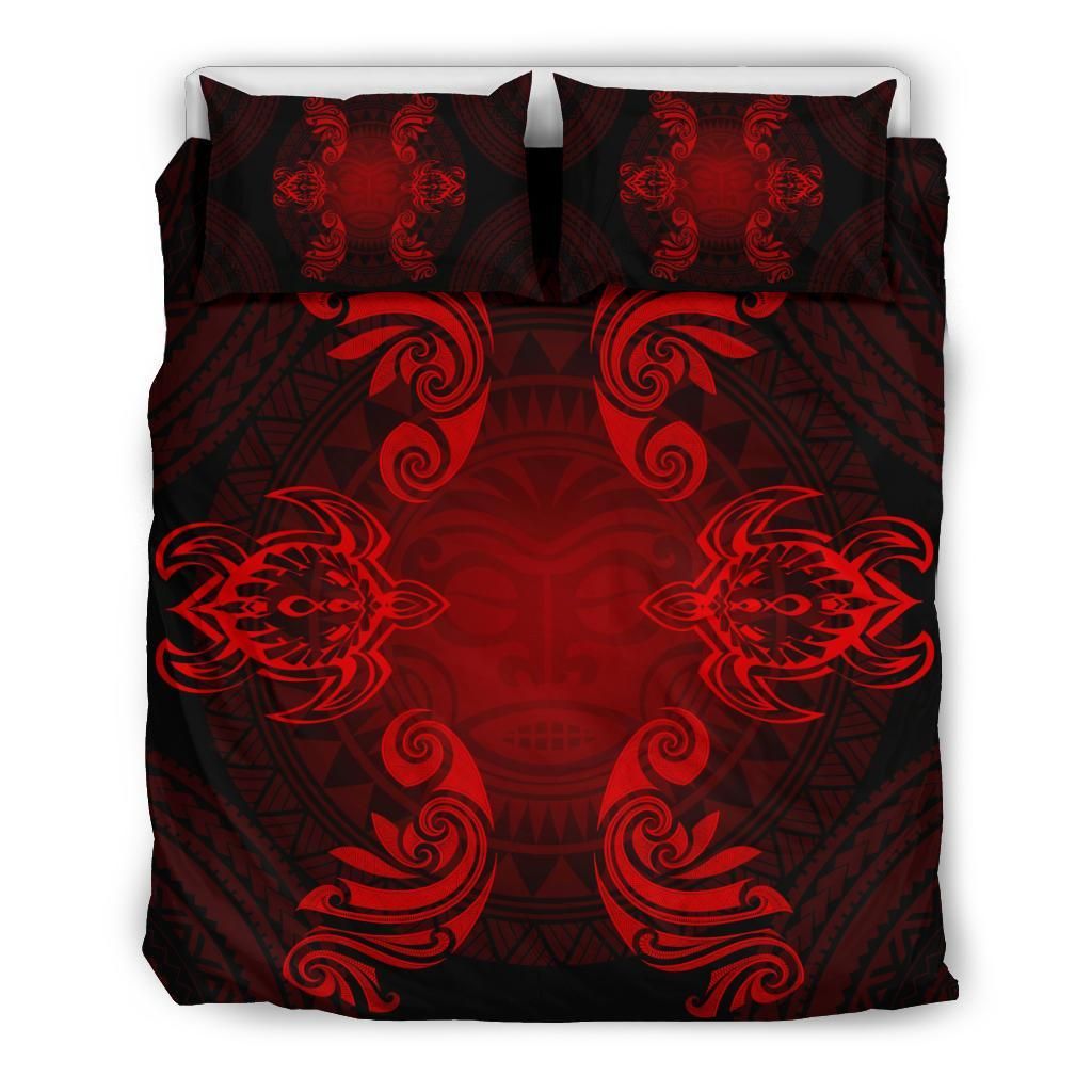 Hawaiian Turtles Tribal Mask Polynesian Bedding Set