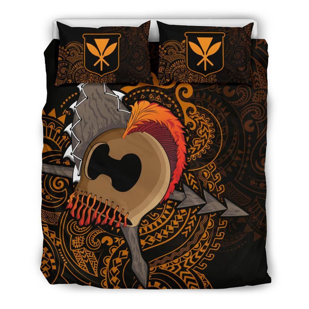 Hawaiian Warrior Helmet Kanaka Polynesian Bedding Set