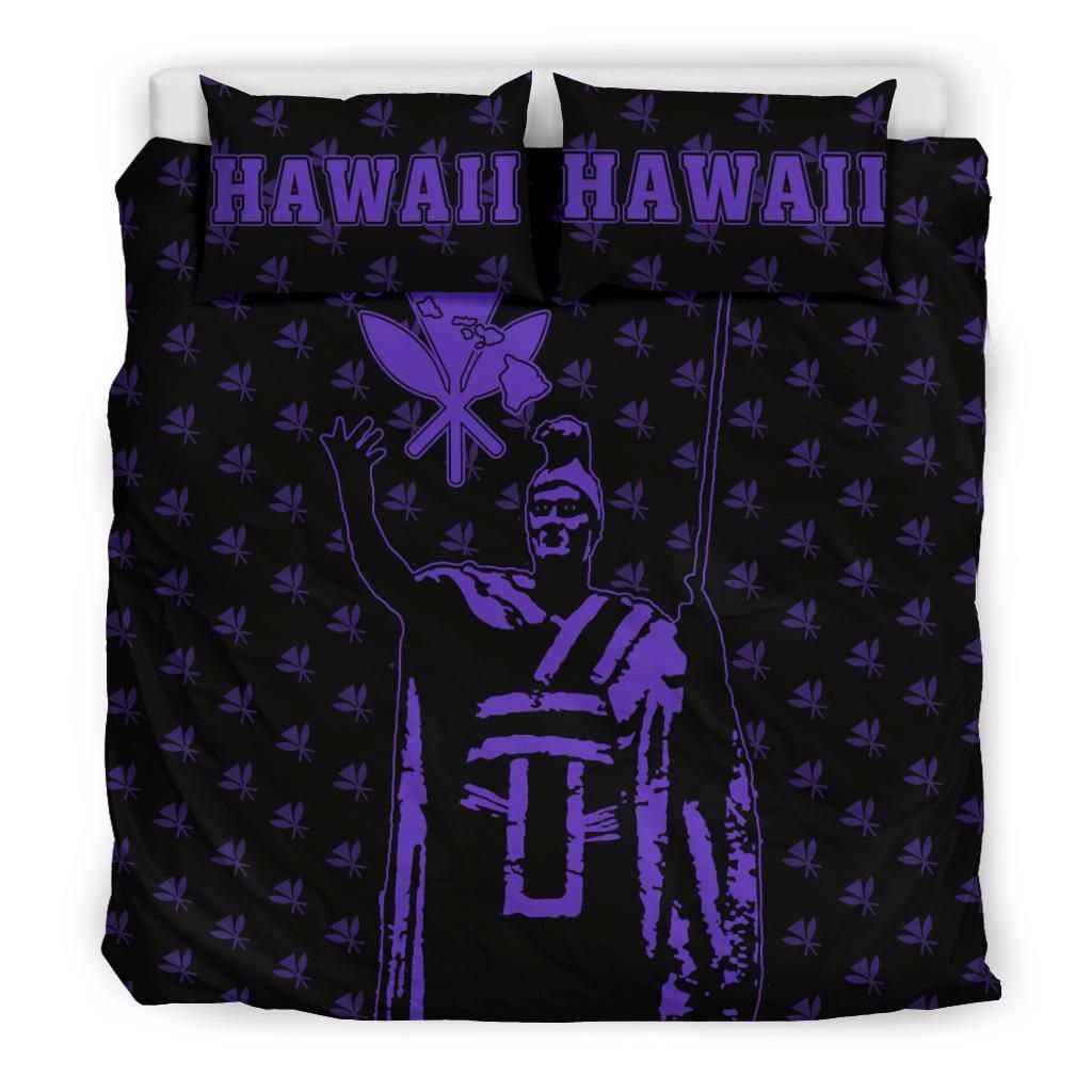 Hawaiian Warrior King Kanaka Maoli Violet Bedding Set