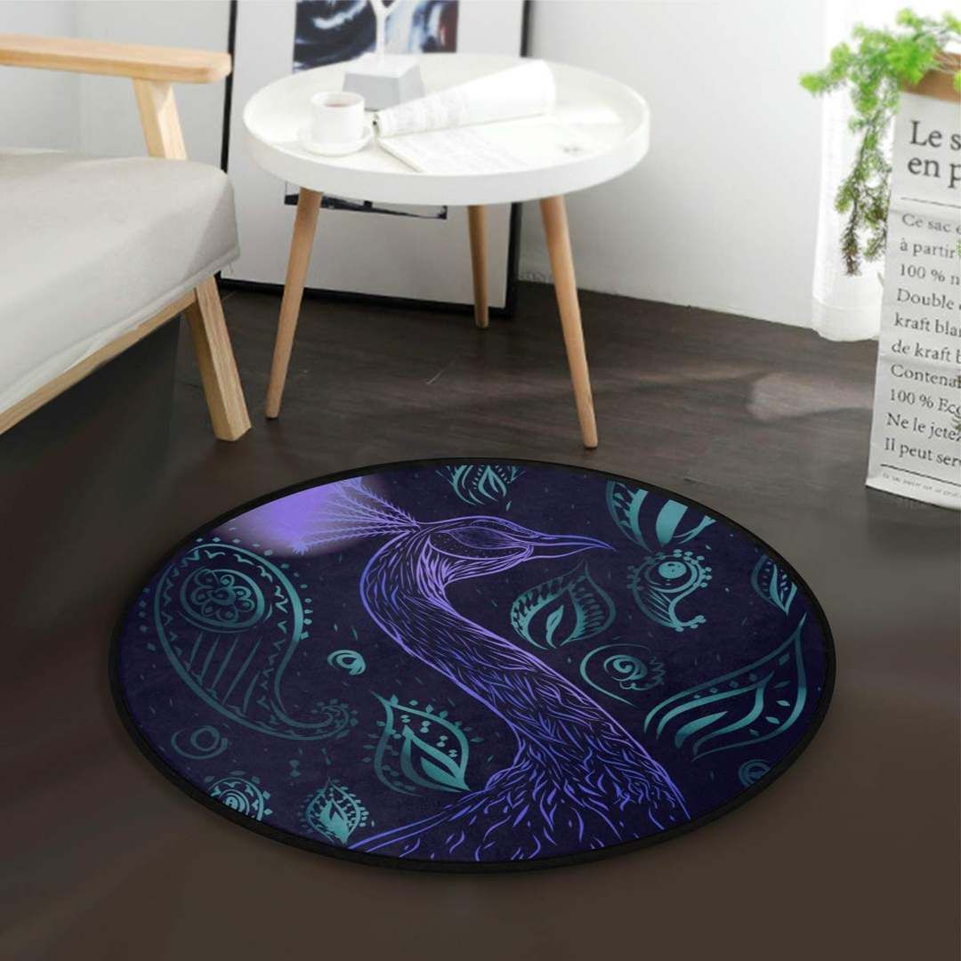 Head Of Peacock Round Carpet