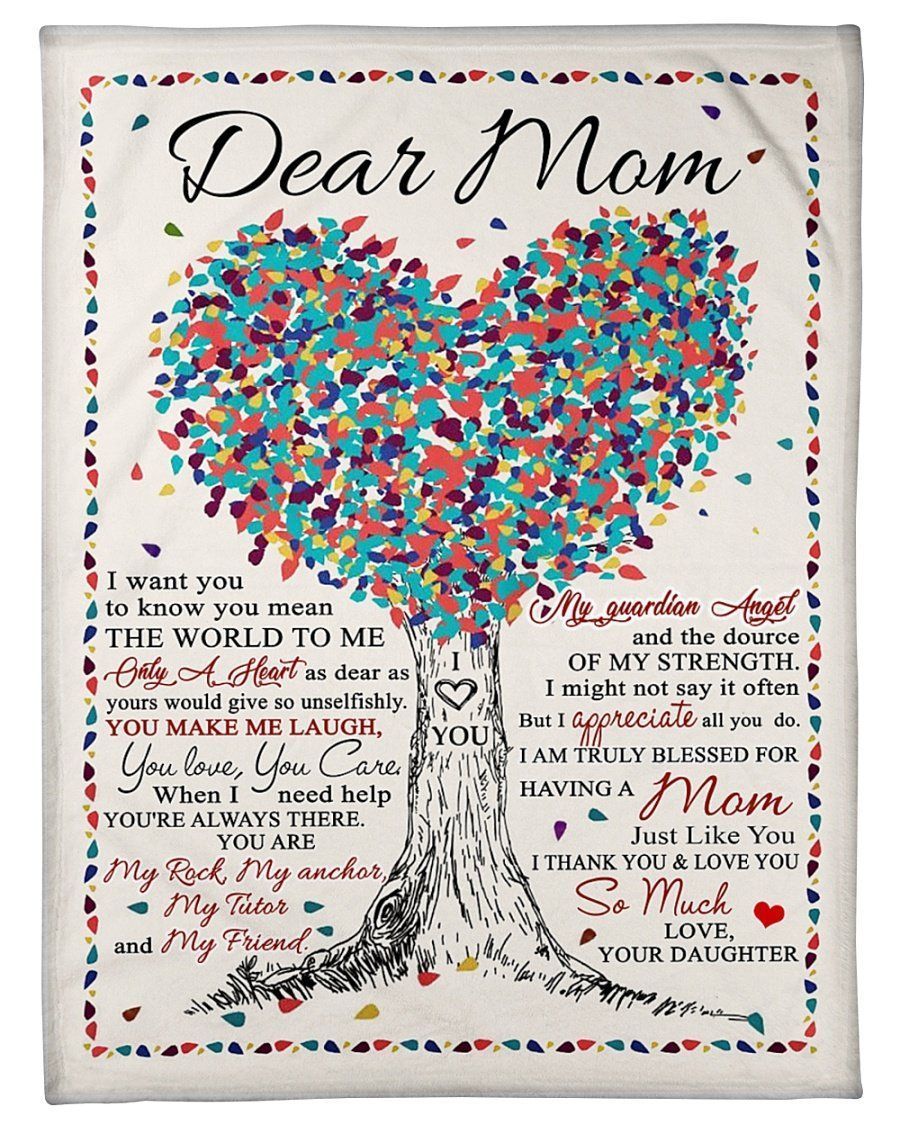 Heart Colorful Tree Thanks And Love You So Much To Mom Fleece Blanket Fleece Blanket