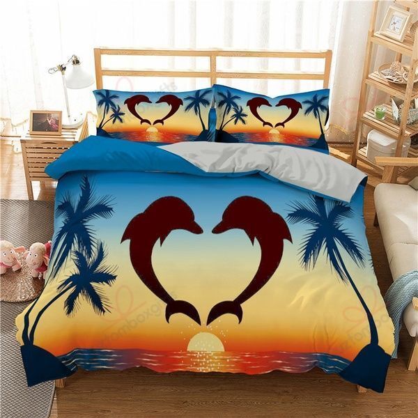Heart Dolphin Bedding Set