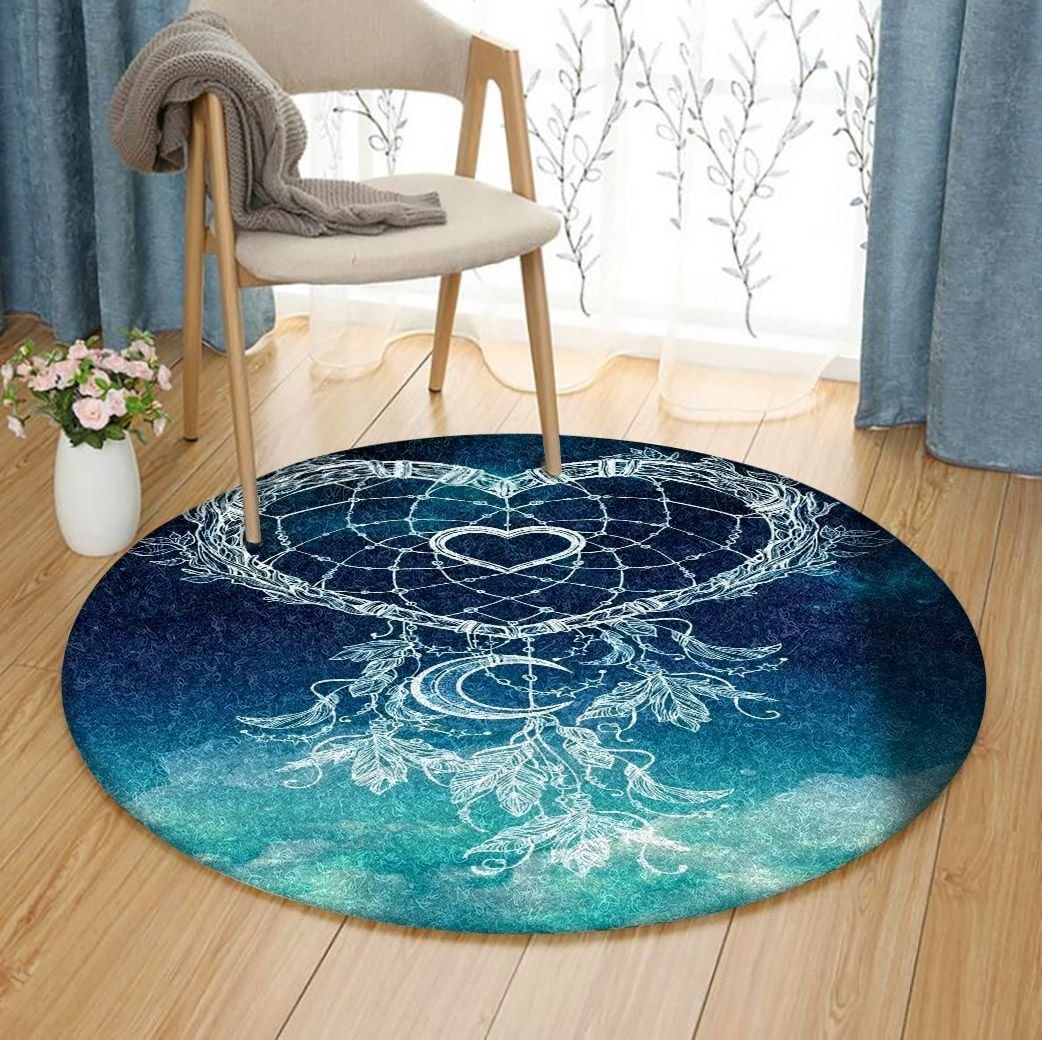 Heart Dream Catcher Round Carpet
