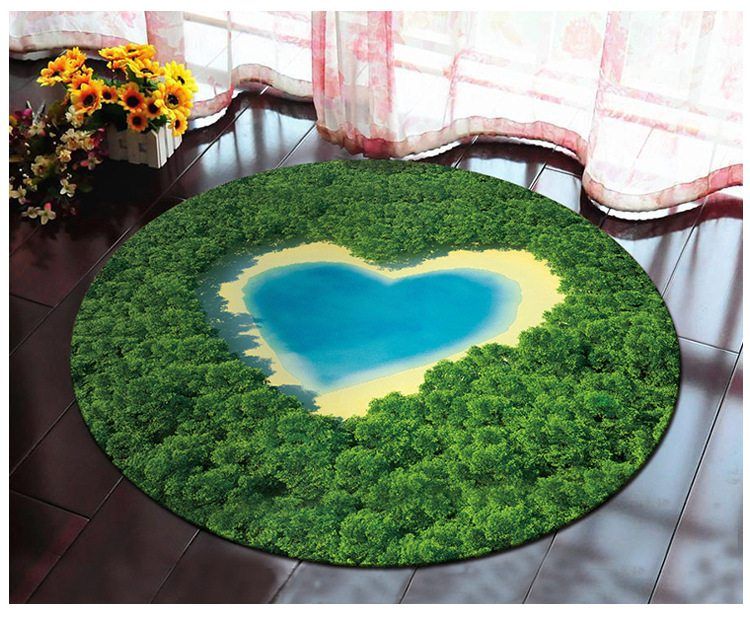 Heart Island Round Carpet