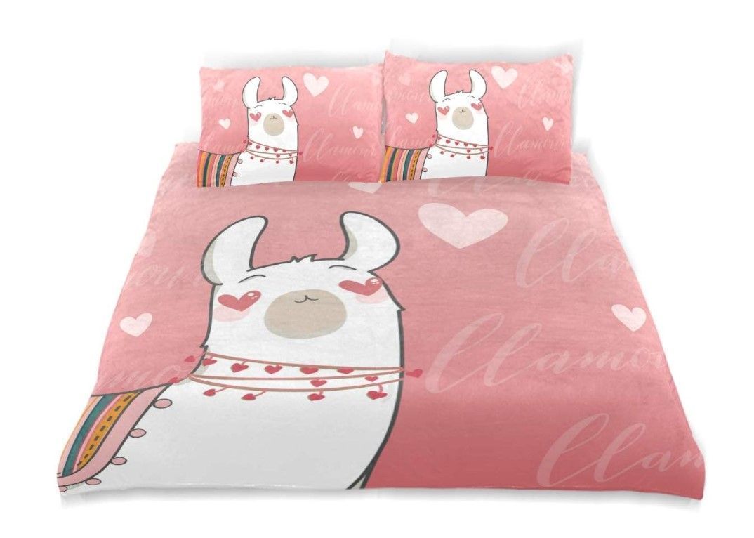 Heart Llama Bedding Set