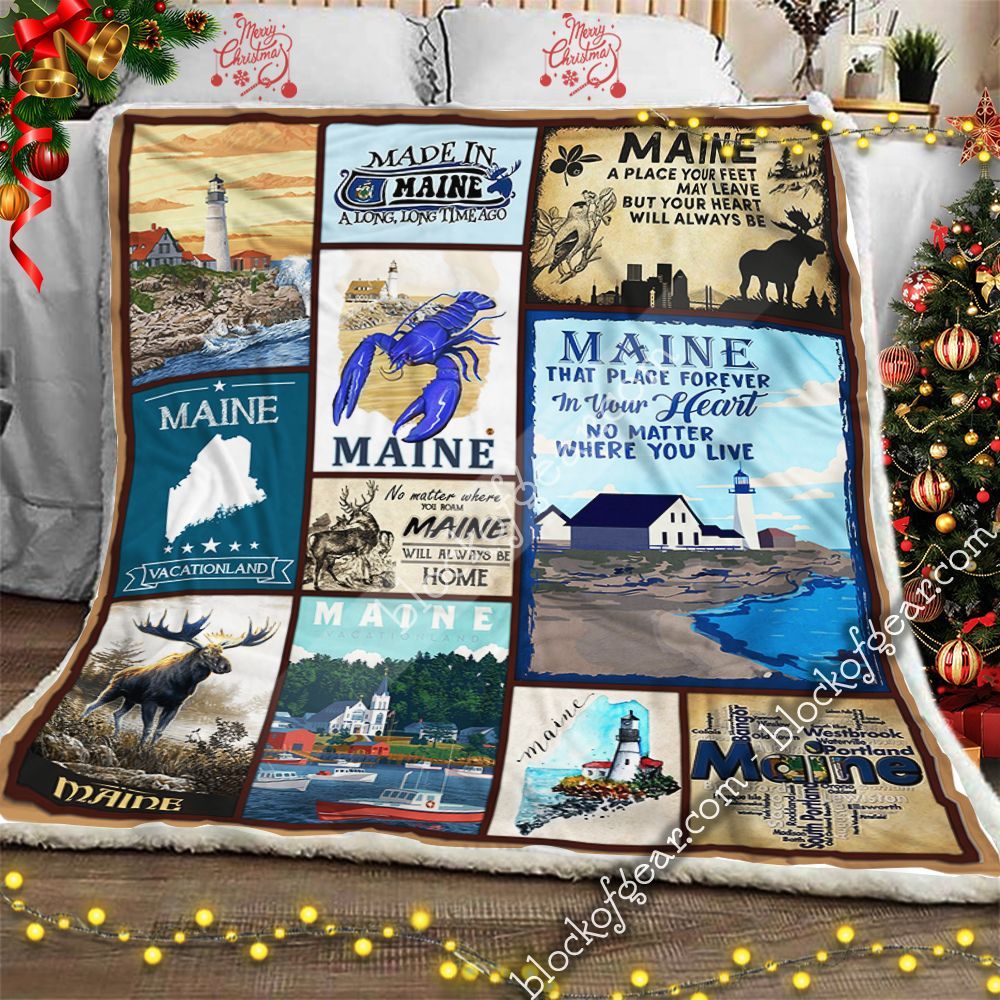 Heart Of Maine Sherpa Fleece Blanket