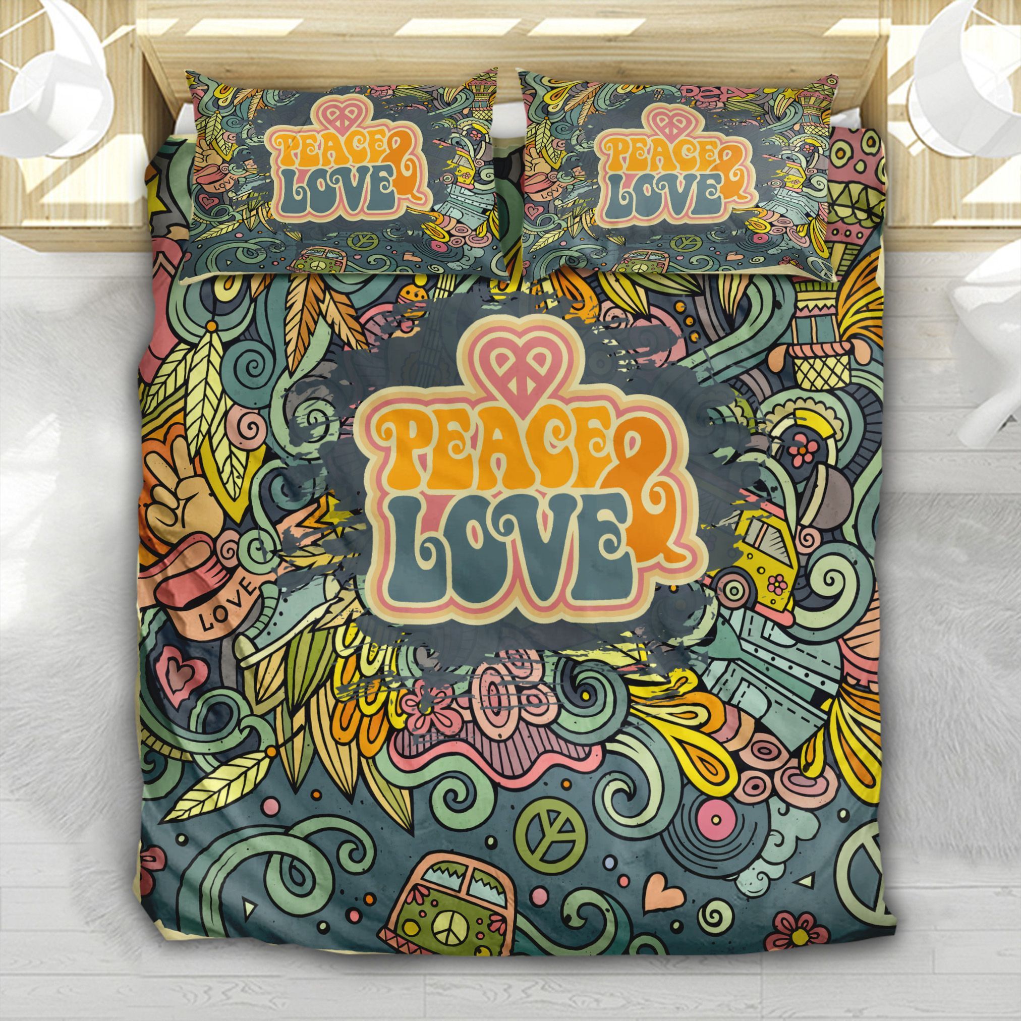 Heart Of Peace Love Bedding Set