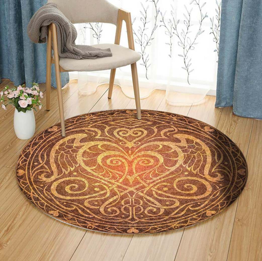 Heart Of Wisdom Mandala Round Carpet