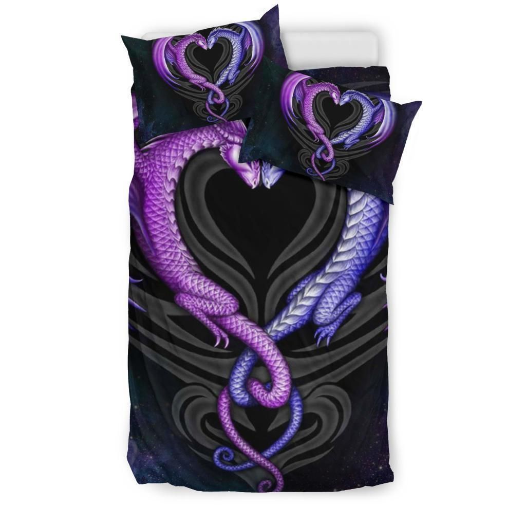 Heart Shaped Dragon Love Bedding Set