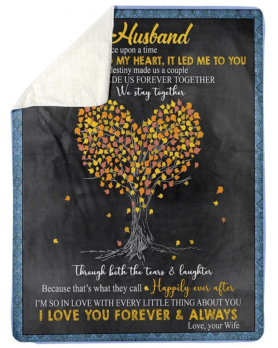 Heart Tree Of Life To My Husband Sherpa Fleece Blanket