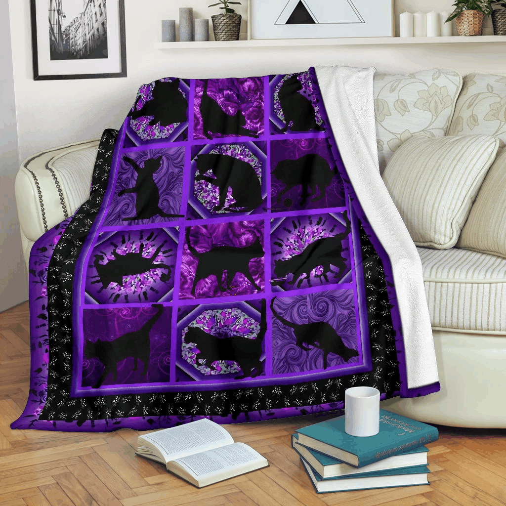 Heavenly Black Cat Sherpa Fleece Blanket