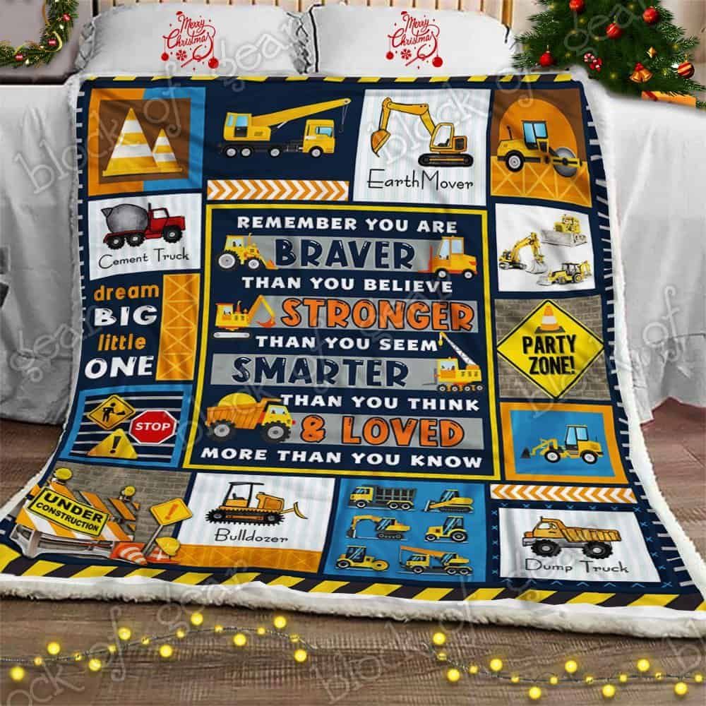 Heavy Equipment Boy I Love You Fleece Blanket