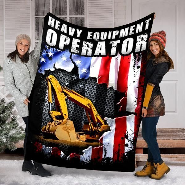Heavy Equipment Operator Sherpa Fleece Blanket