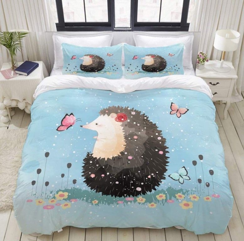 Hedgehog Butterfly Bedding Set