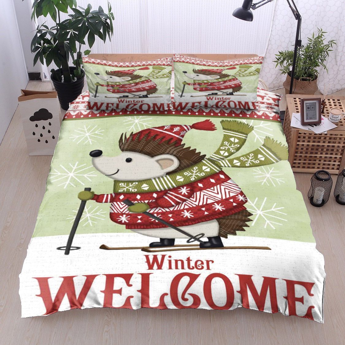 Hedgehog Christmas Bedding Set