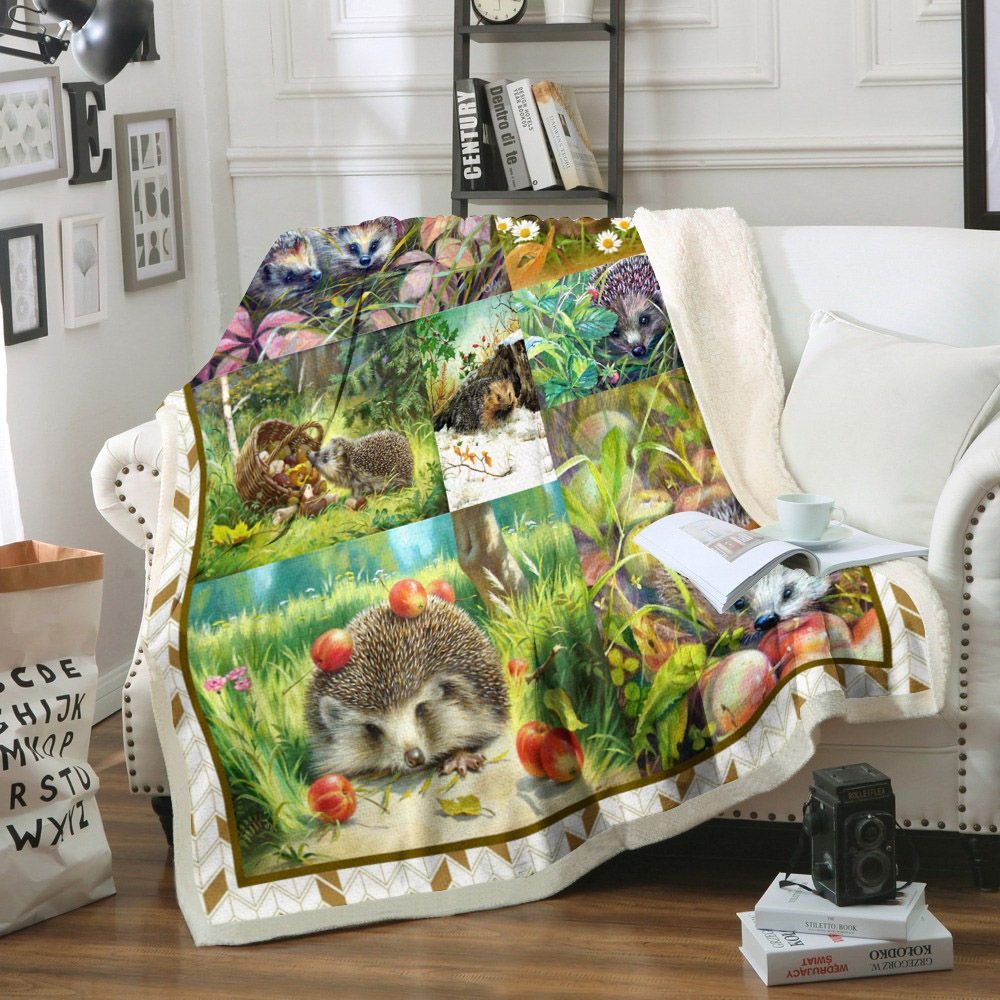 Hedgehog Sherpa Fleece Blanket