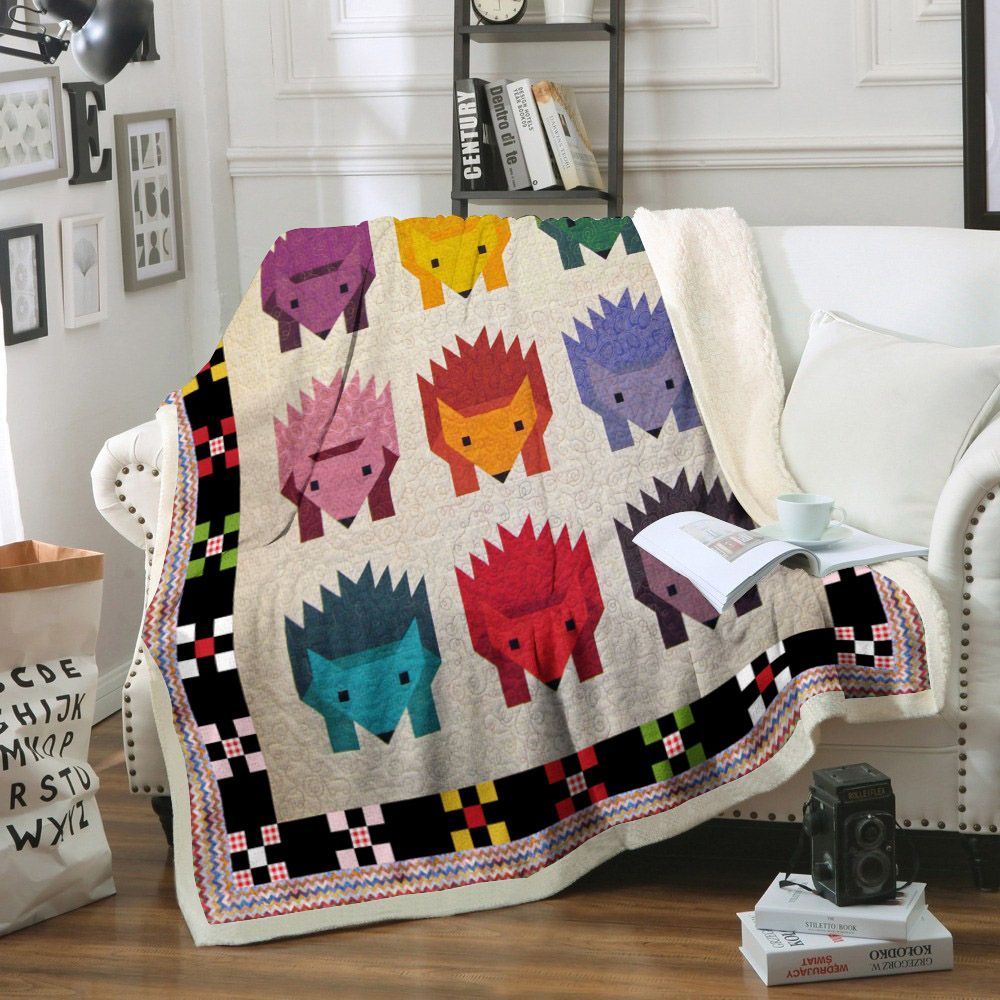 Hedgehog Sherpa Fleece Blanket