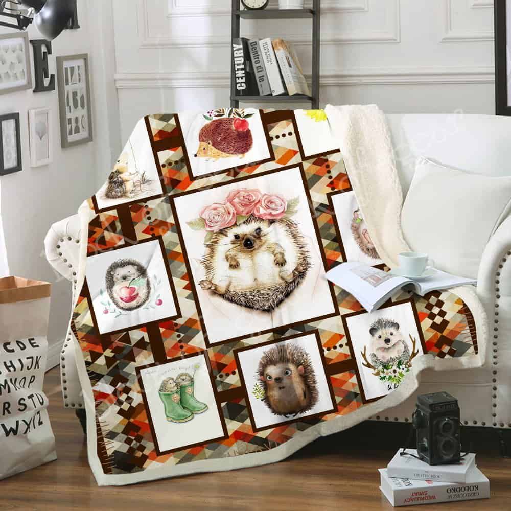 Hedgehog Sherpa Fleece Blanket