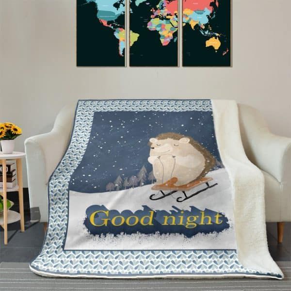 Hedgehog Sherpa Fleece Blanket