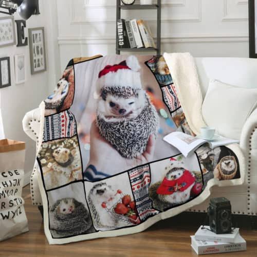 Hedgehog Sherpa Fleece Blanket