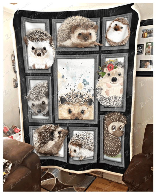 Hedgehog Sherpa Fleece Blanket