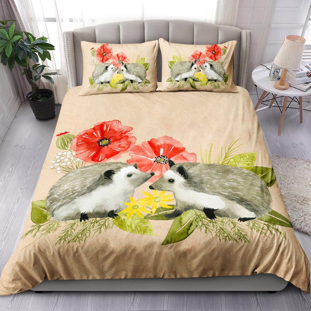 Hedgehog Couple Grateful Heart Bedding Set