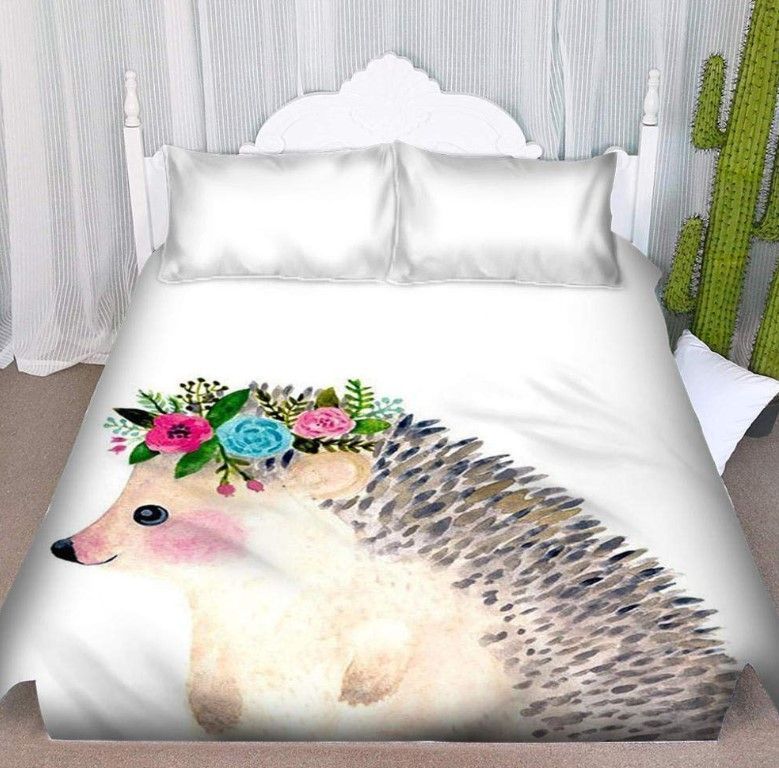 Hedgehog Flower Bedding Set