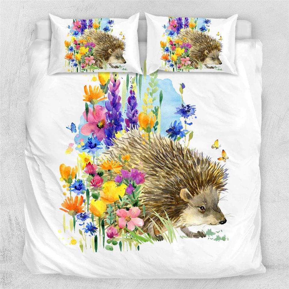 Hedgehog Flowers Bedding Set