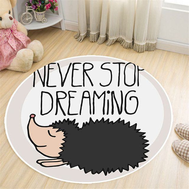 Hedgehog Never Stop Dreaming Round Carpet