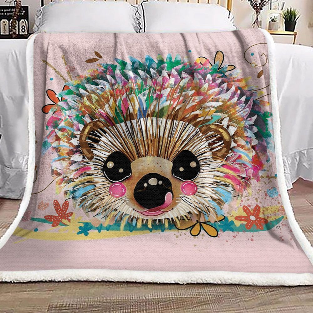 Hedgehog Sherpa Fleece Blanket